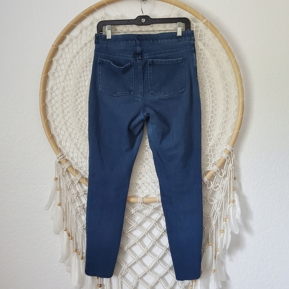 Spanx Jean-ish Denim High Rise Back Pocket Stretch Leggings Size L - Picture 2 of 8